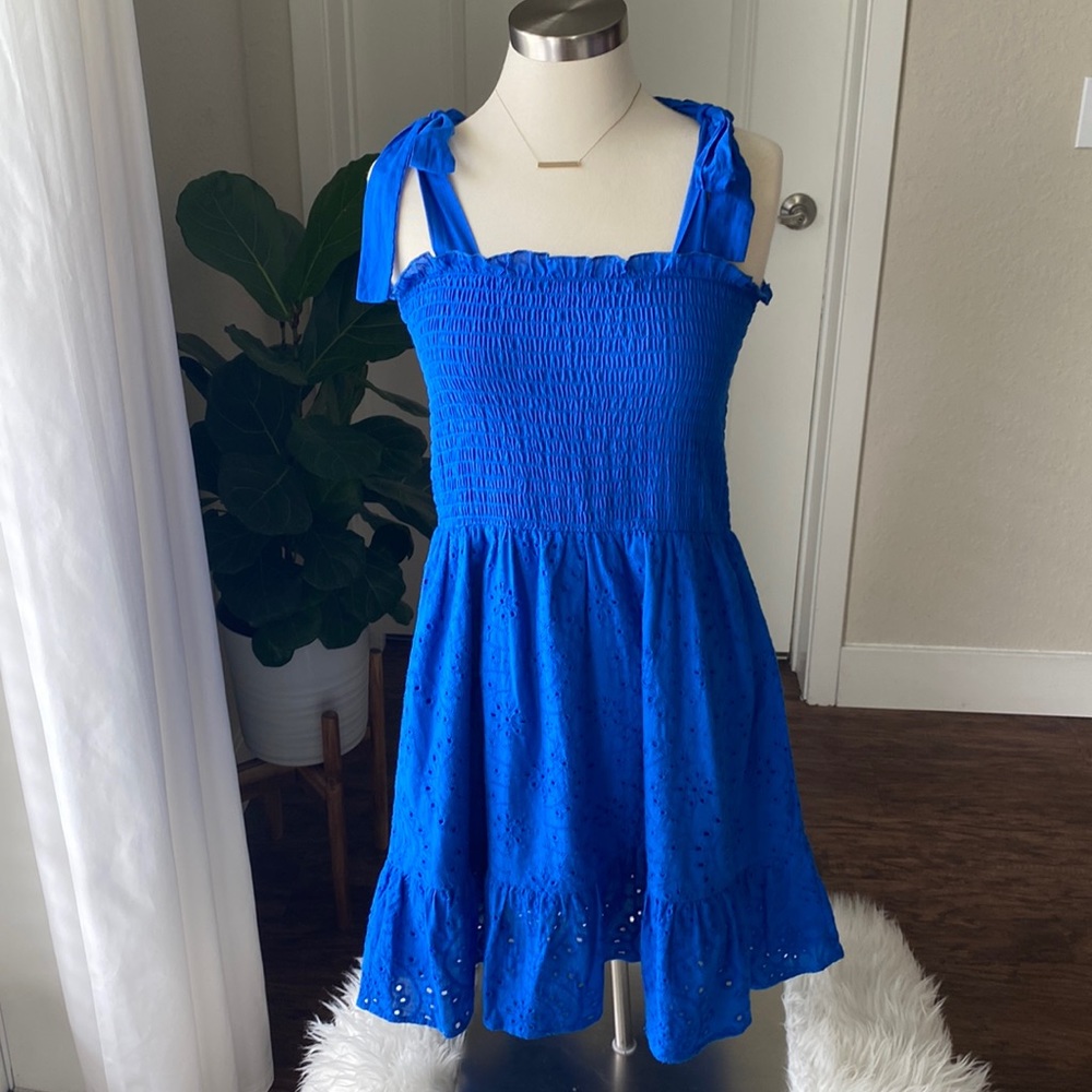 Francescas blue shoulder tie sundress!